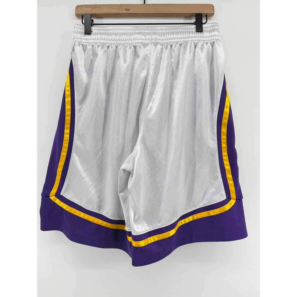 AND1 Mens Basketball Shorts White Purple Yellow Gold Lakers Colorway